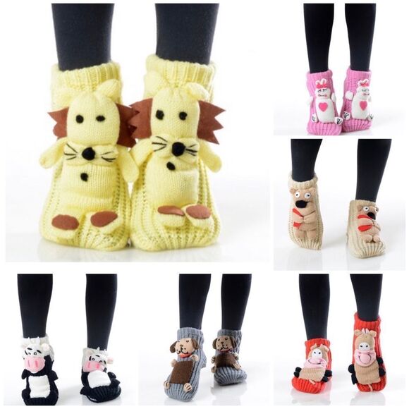 Kids 3D Animal Slipper Sock With Grip - Picture 1 of 8